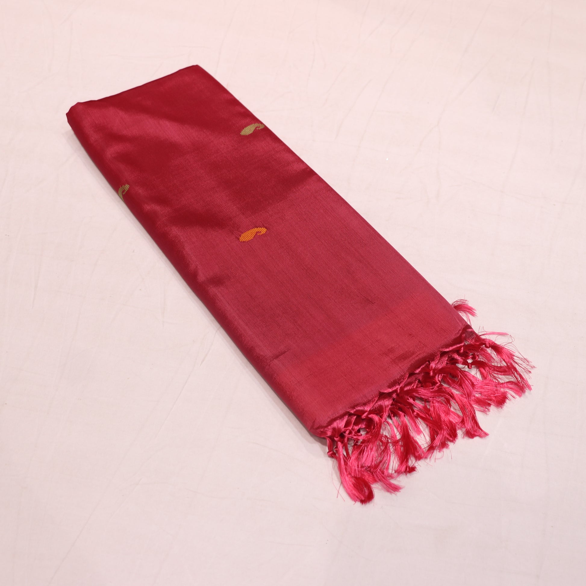 Banana Silk Saree (WITH BOUSE) Yellow With Meroon - Vaishali Silks