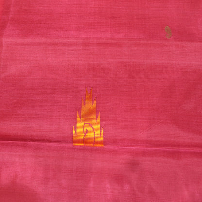 Banana Silk Saree (WITH BOUSE) Yellow With Meroon - Vaishali Silks