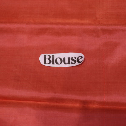 Banana Silk Saree (WITH BOUSE) Blue With Peach - Vaishali Silks