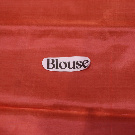 Banana Silk Saree (WITH BOUSE) Blue With Peach - Vaishali Silks