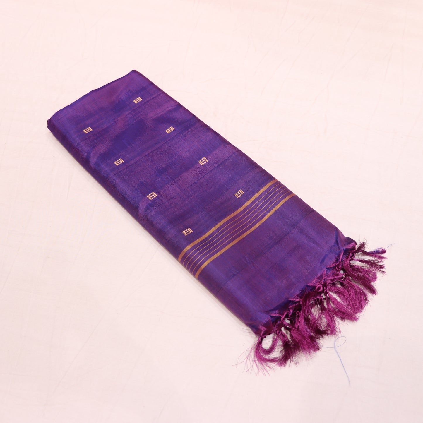 Banana Silk Saree (WITH BOUSE)  Green WIth Voilet - Vaishali Silks