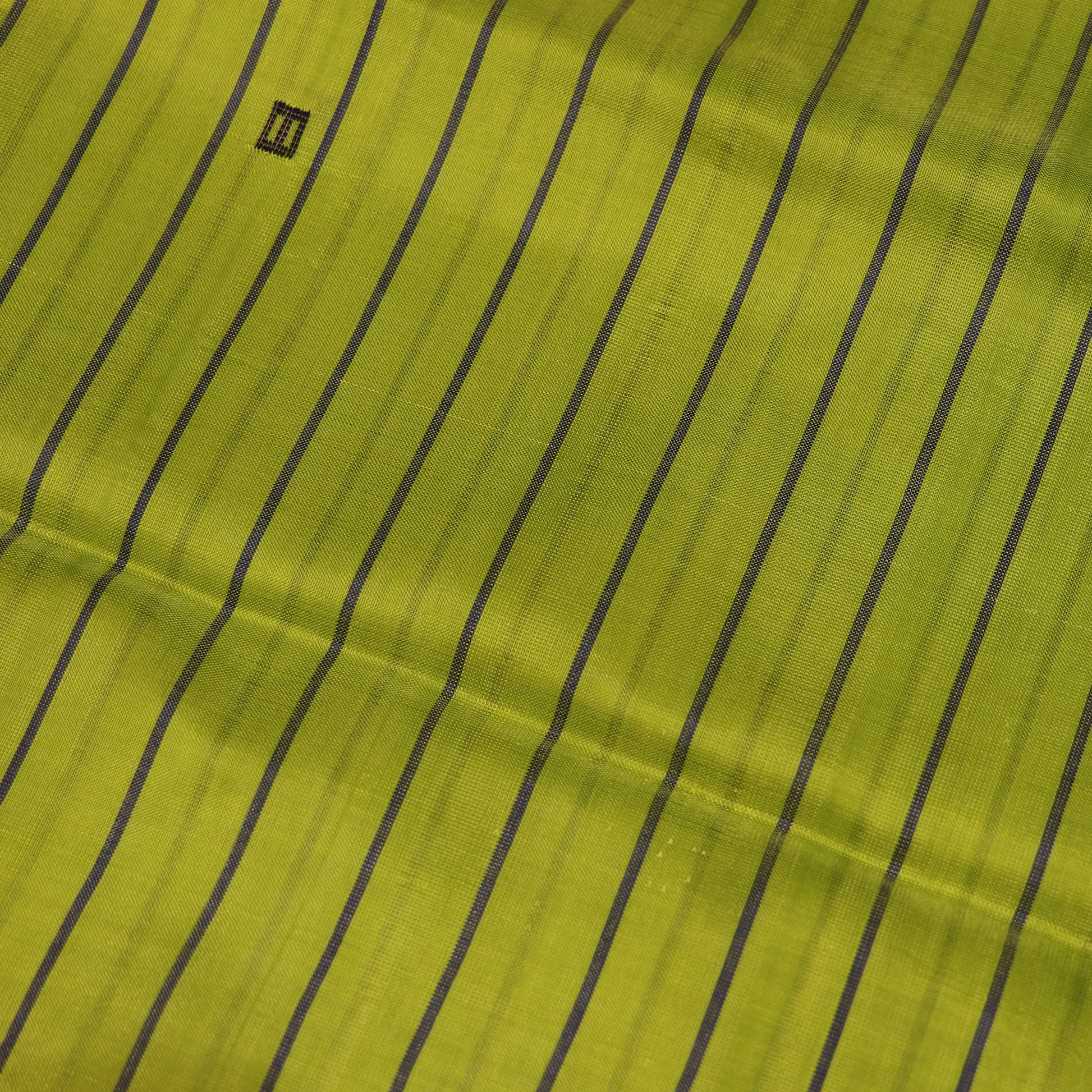 Banana Silk Saree (WITH BOUSE)  Green WIth Voilet - Vaishali Silks