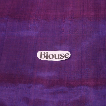 Banana Silk Saree (WITH BOUSE) Green  With Voilet - Vaishali Silks