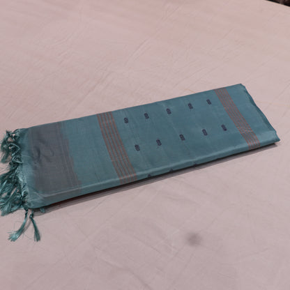 Banana Silk Saree (WITH BOUSE) Red With  Blue - Vaishali Silks