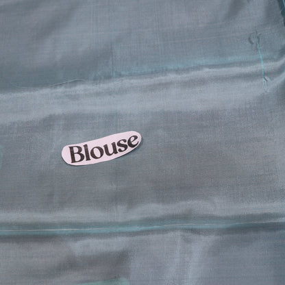 Banana Silk Saree (WITH BOUSE) Red With  Blue - Vaishali Silks