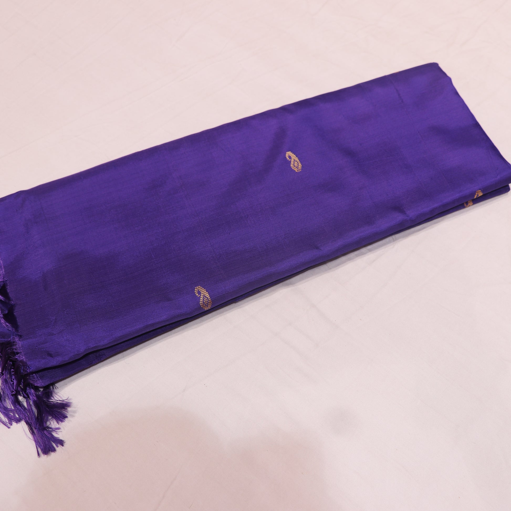 Banana Silk Saree (WITH BOUSE) Green WIth Voilet - Vaishali Silks