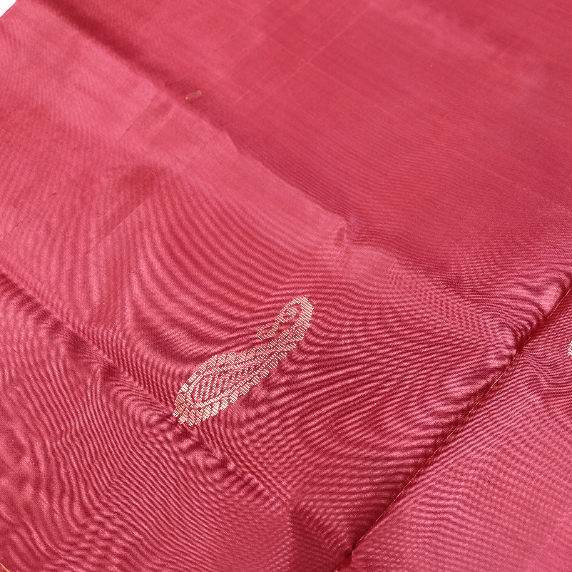 Banana Silk Saree (WITH BOUSE) Meroon WIth Mustard - Vaishali Silks