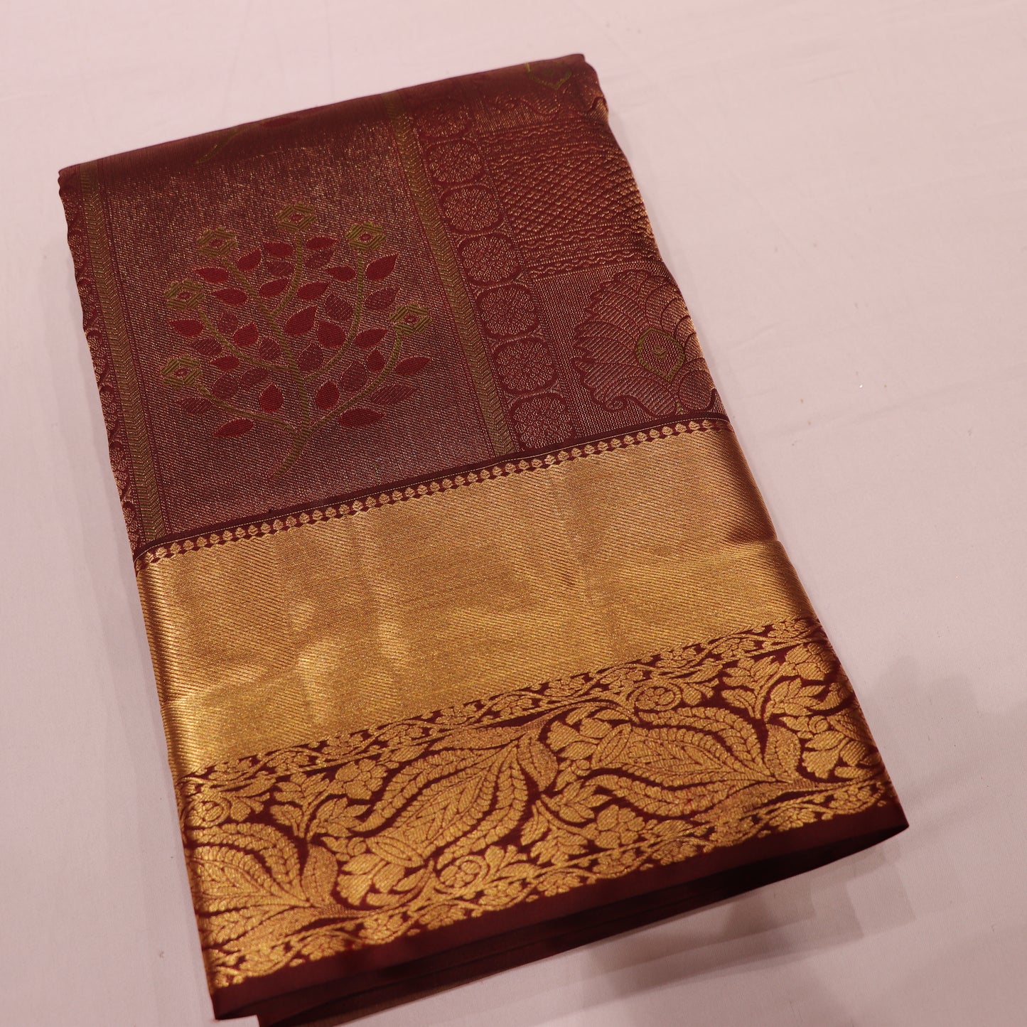 Pure Silk Saree Mearon colour - Vaishali Silks