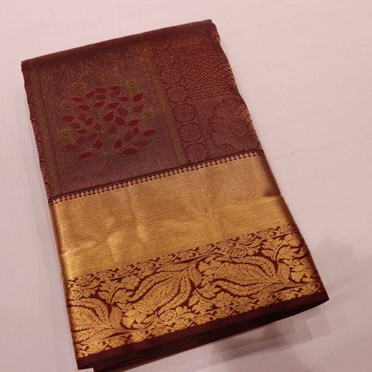 Pure Silk Saree Mearon colour - Vaishali Silks