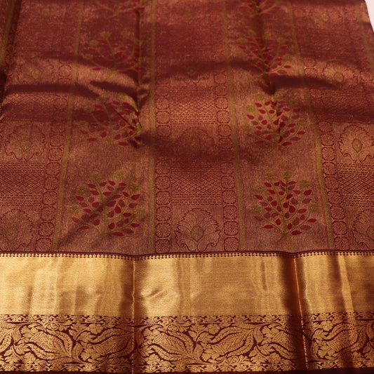 Pure Silk Saree Mearon colour - Vaishali Silks