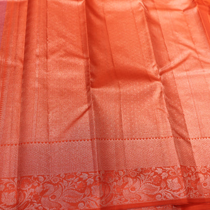 Pure Silk Saree Lavendar With Orange Colour - Vaishali Silks