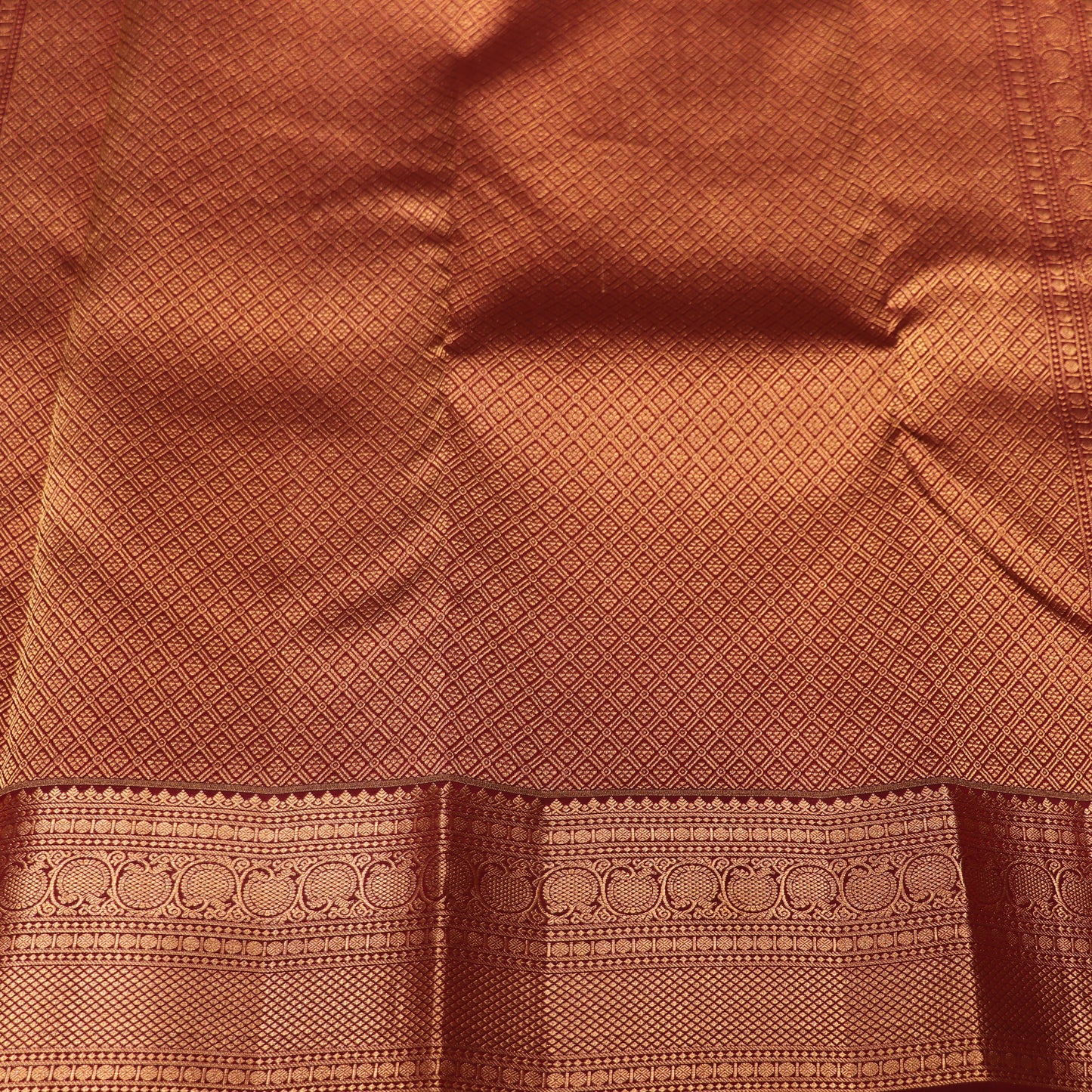 Pure Silk Saree Sandel  with Meron Colour - Vaishali Silks