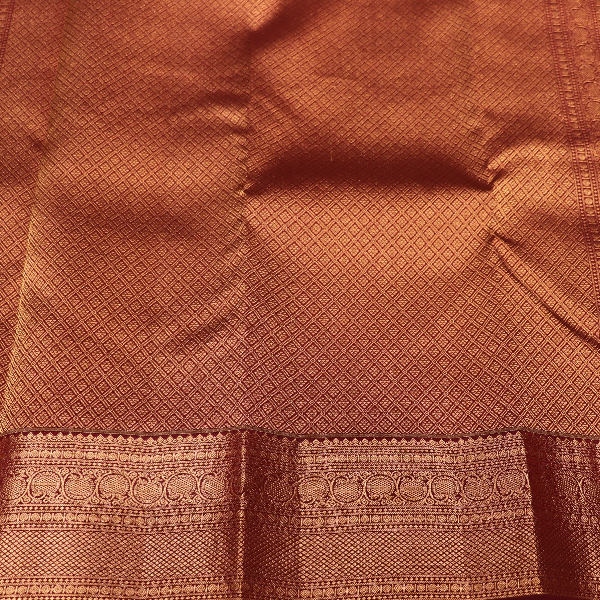 Pure Silk Saree Sandel  with Meron Colour - Vaishali Silks