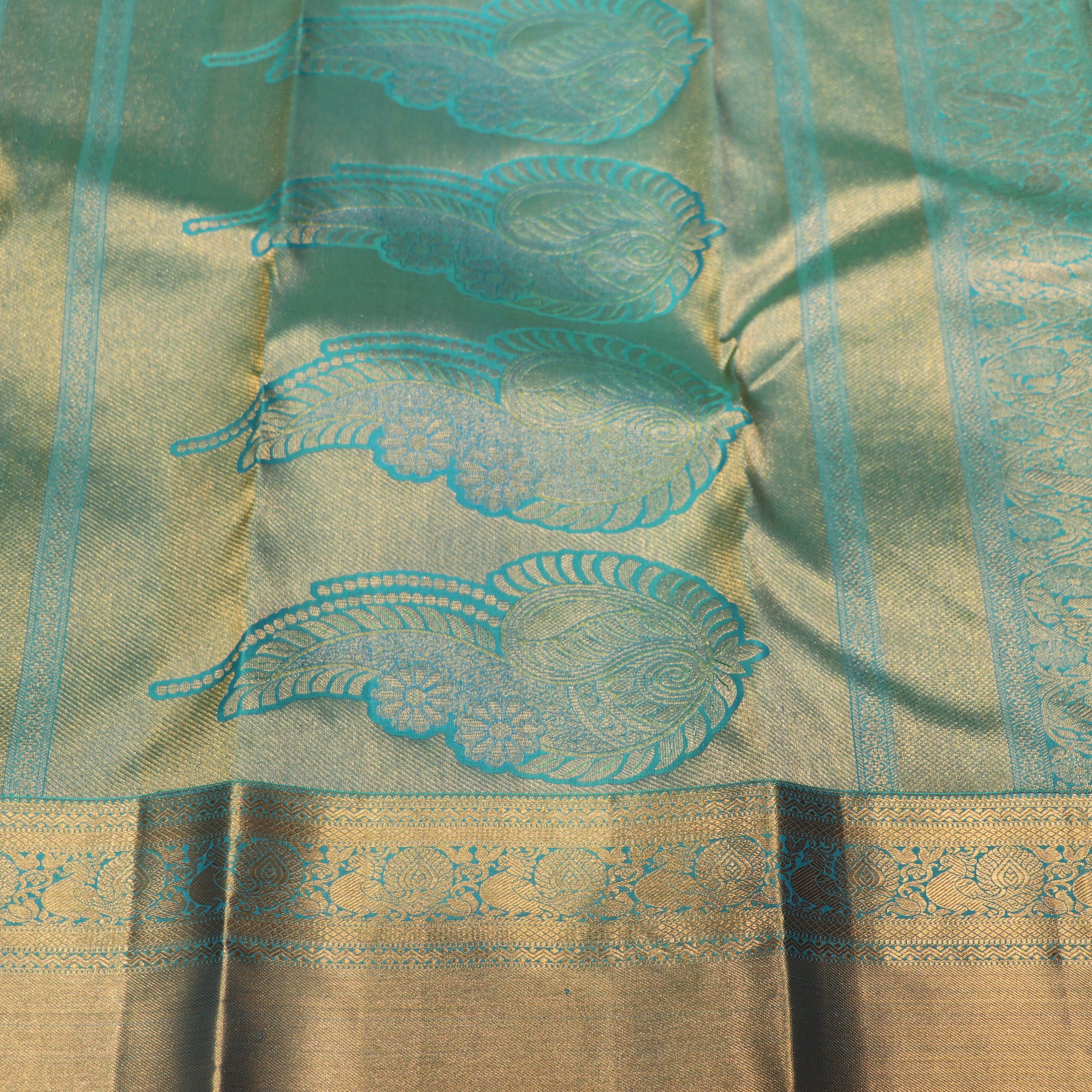 Pure Silk Saree  Ramar  Green Colour - Vaishali Silks