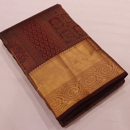 Pure Silk Saree  maroon  Colour - Vaishali Silks