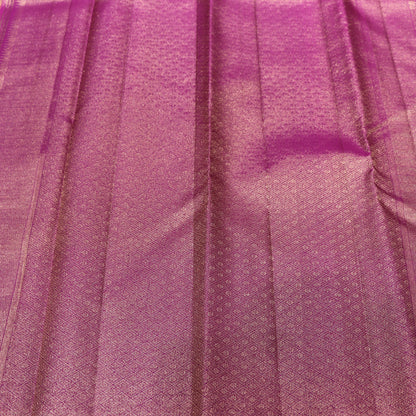 Pure Silk Saree   Mustered With Violet - Vaishali Silks
