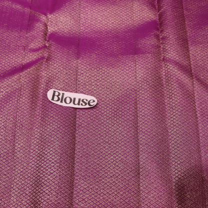 Pure Silk Saree   Mustered With Violet - Vaishali Silks