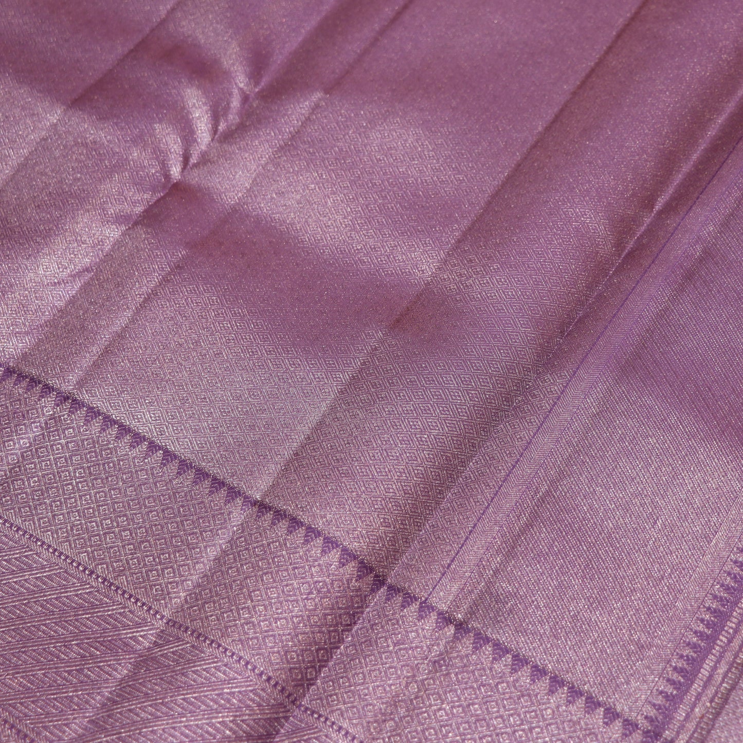 Pure Silk Saree   Gray  With Violet Colour
