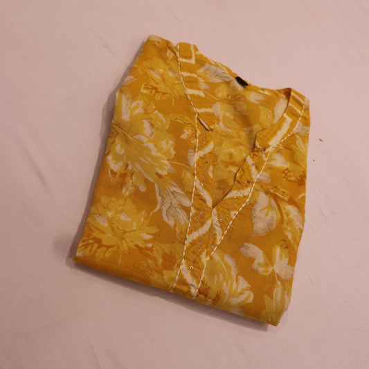Kurti Set Yellow  Colour - Vaishali Silks