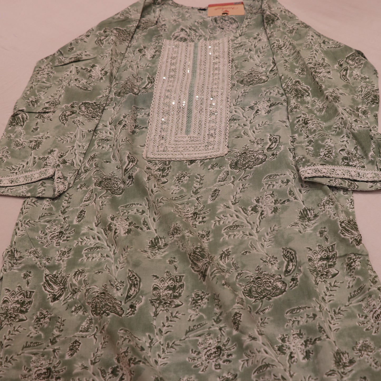 Kurti Set Pastel Green Colour - Vaishali Silks