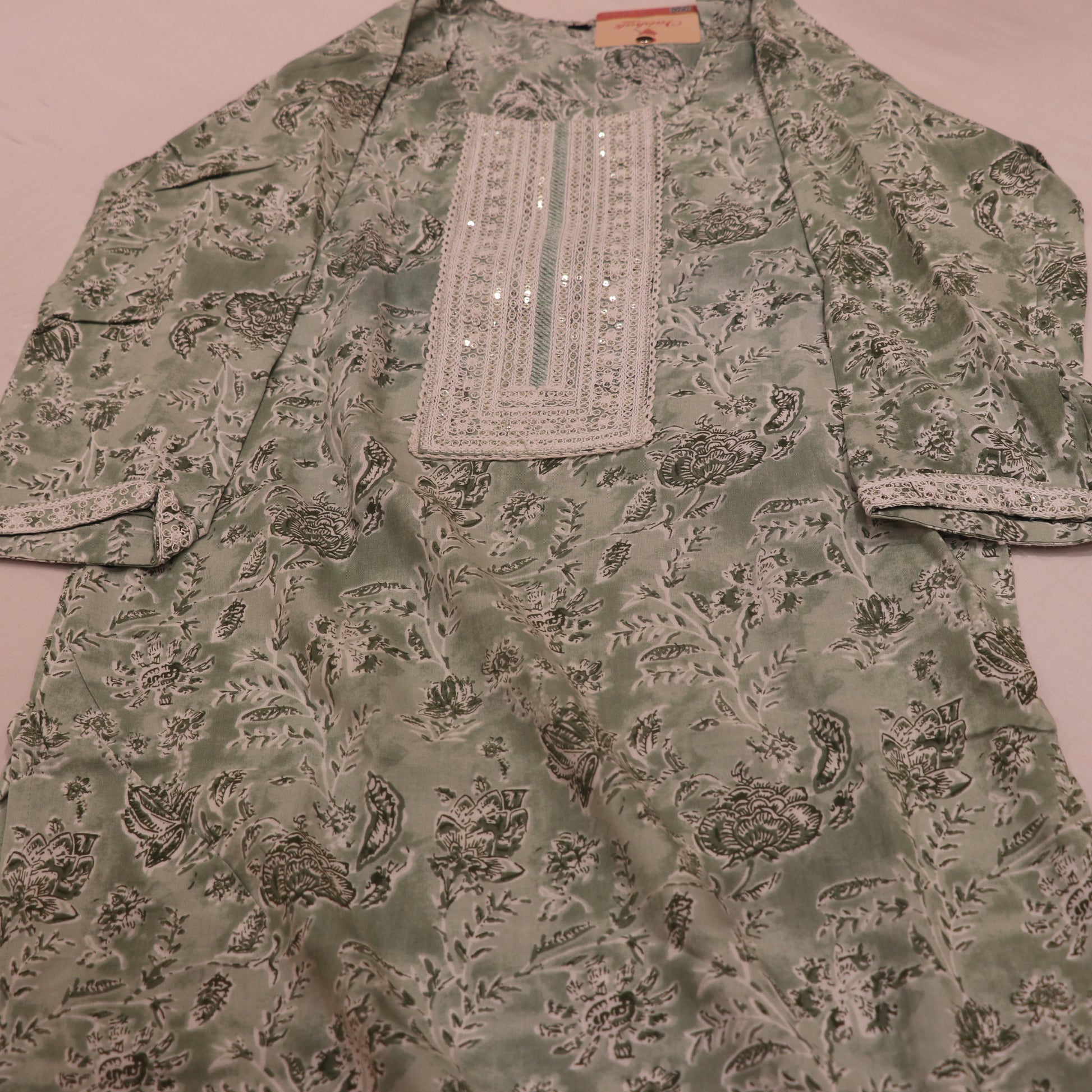 Kurti Set Pastel Green Colour - Vaishali Silks
