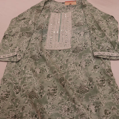 Kurti Set Pastel Green Colour - Vaishali Silks