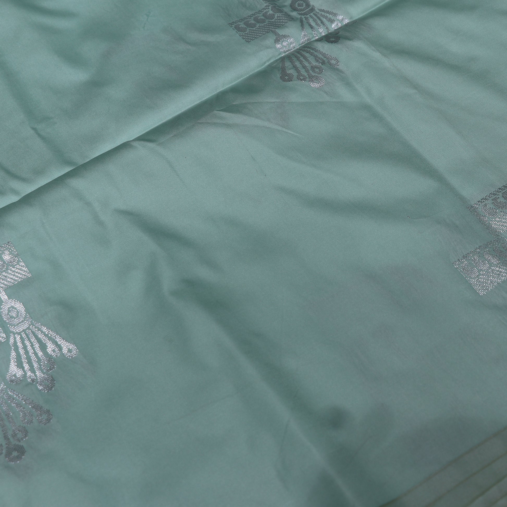 Semi Silk Saree Light Green With Pink Colour - Vaishali Silks