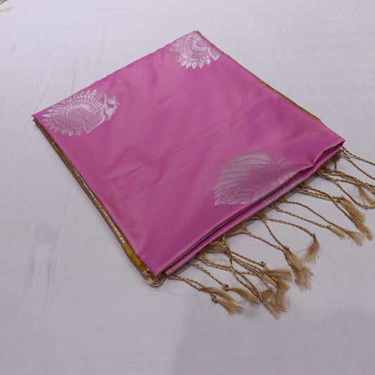 Semi Silk Saree  Pink  Colour - Vaishali Silks