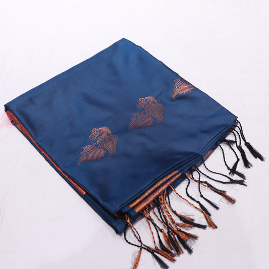 Semi Silk Saree Blue  Colour - Vaishali Silks