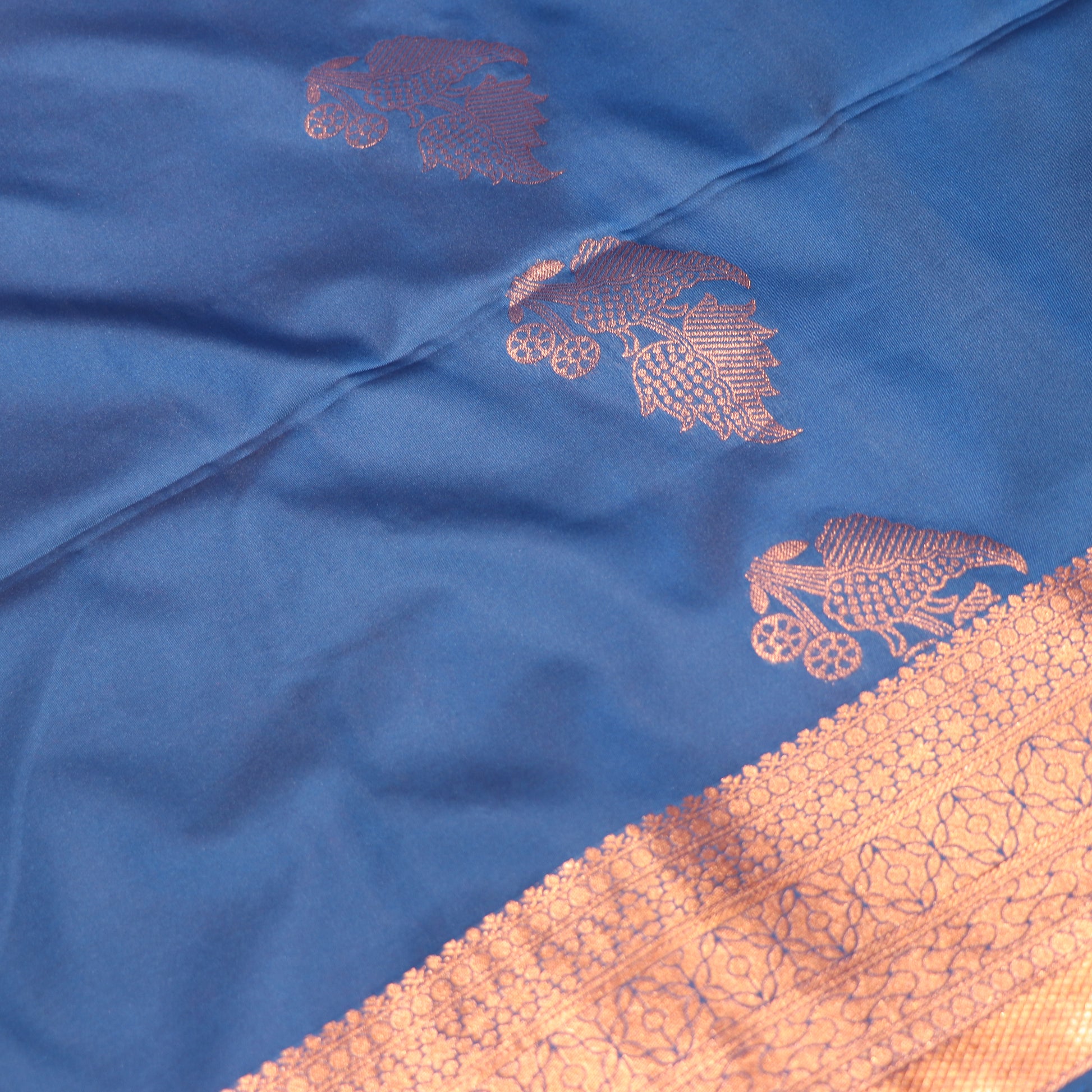 Semi Silk Saree Blue  Colour - Vaishali Silks