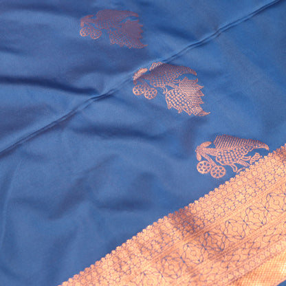 Semi Silk Saree Blue  Colour - Vaishali Silks