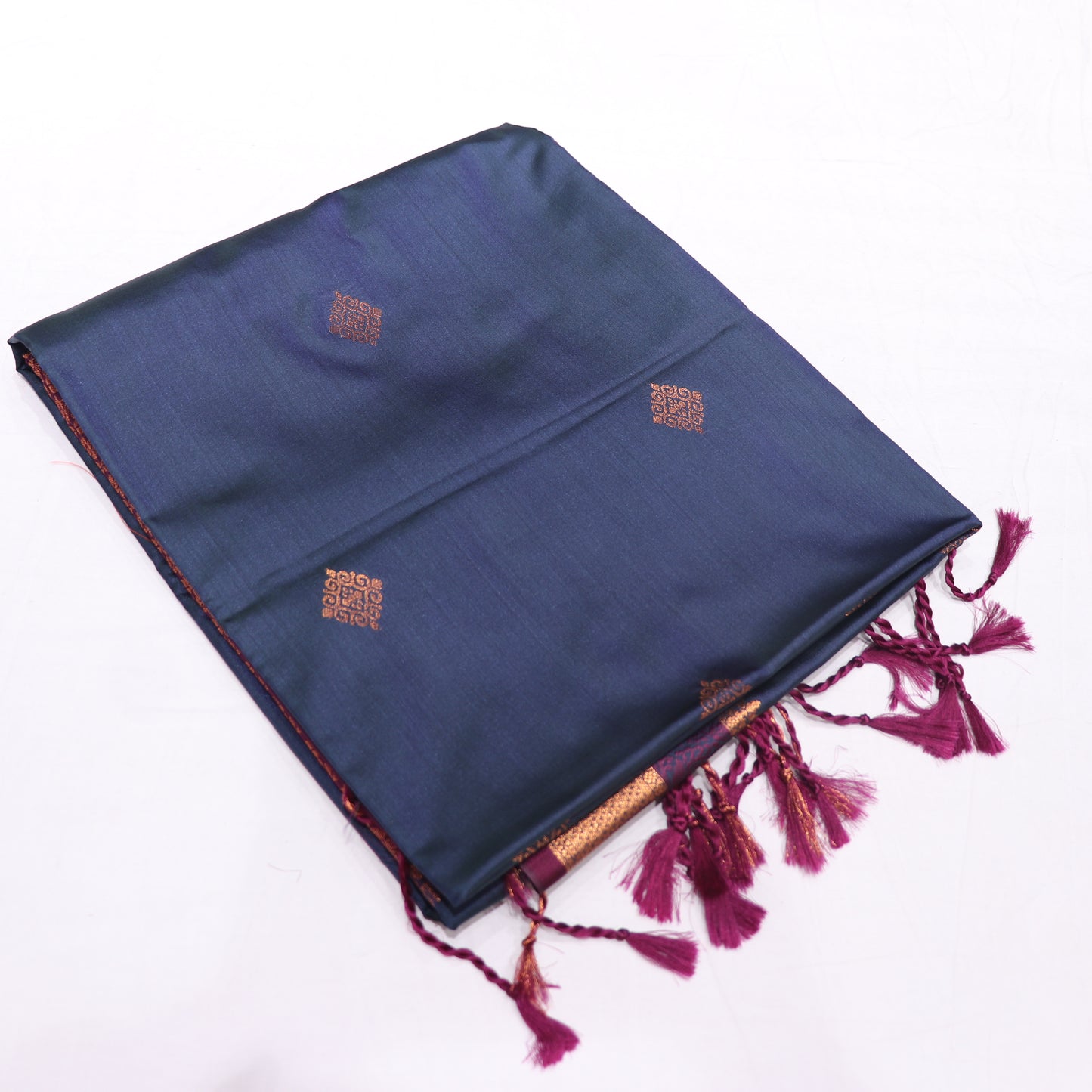 Semi Silk Saree  Blue Colour - Vaishali Silks