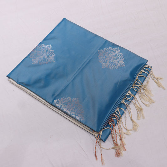 Semi Silk Saree Blue Colour - Vaishali Silks