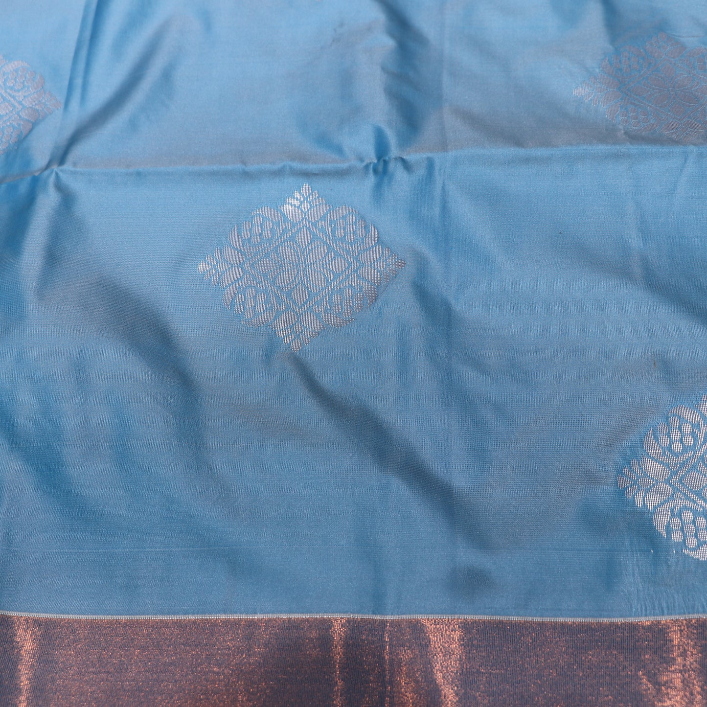 Semi Silk Saree Blue Colour - Vaishali Silks
