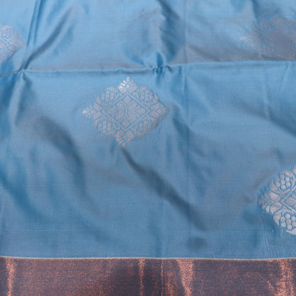 Semi Silk Saree Blue Colour - Vaishali Silks