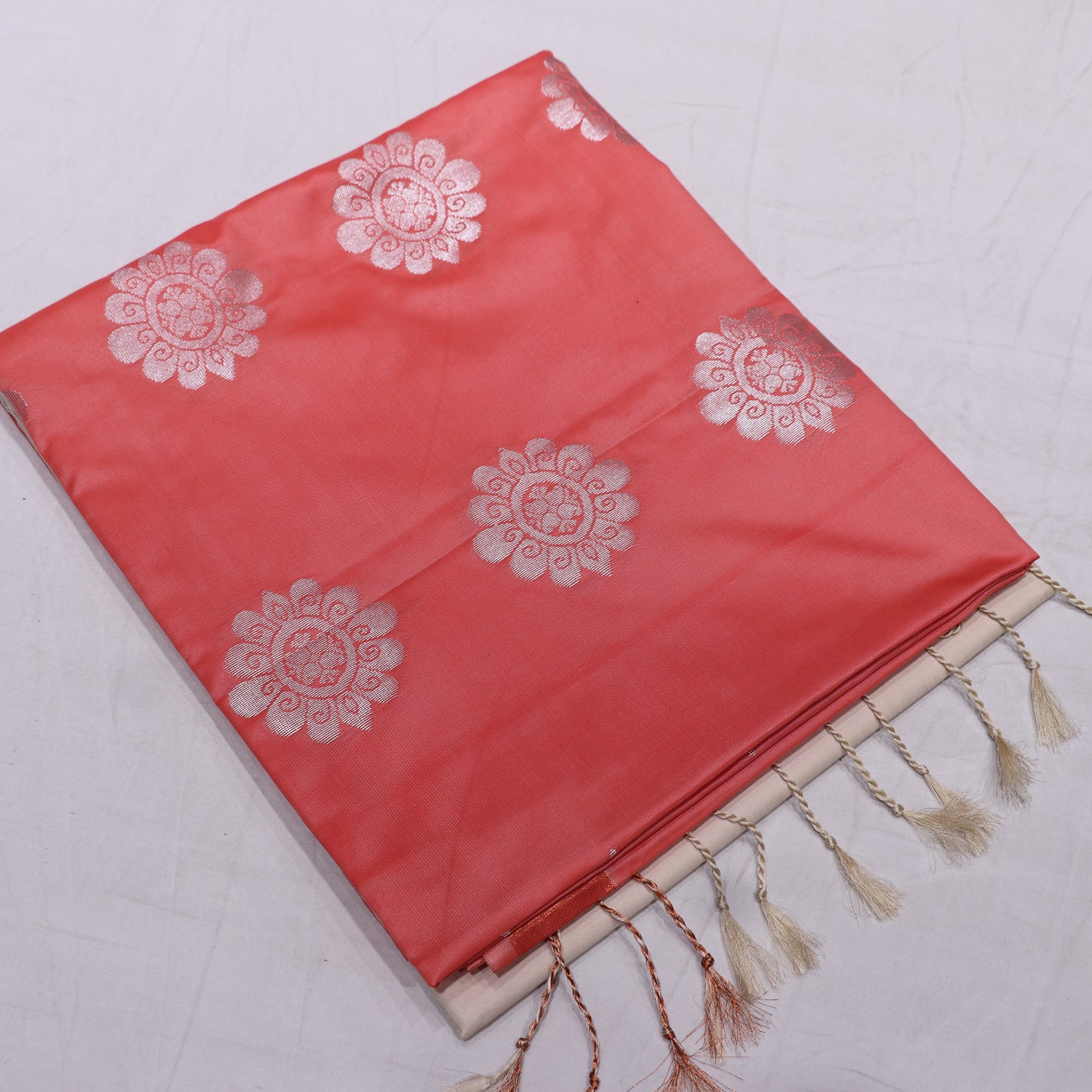 Semi Silk Saree orange Colour - Vaishali Silks