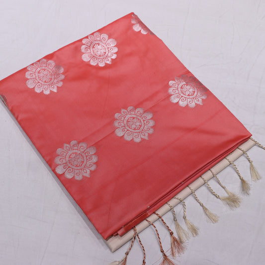 Semi Silk Saree orange Colour - Vaishali Silks