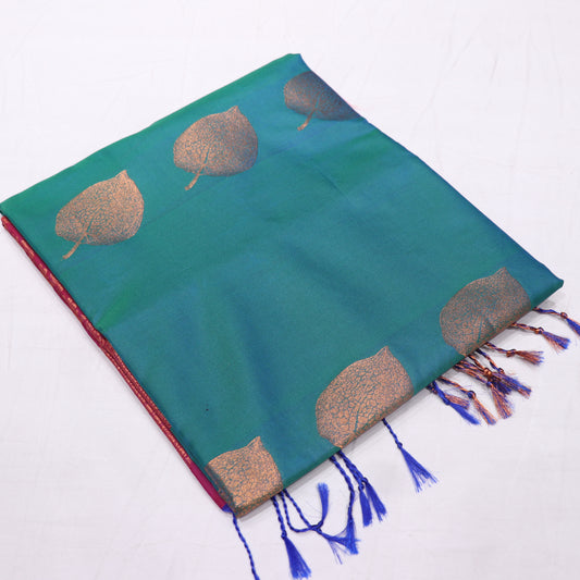 Semi Silk Saree  Green Colour - Vaishali Silks