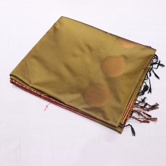 Semi Silk Saree Mehandi Colour - Vaishali Silks