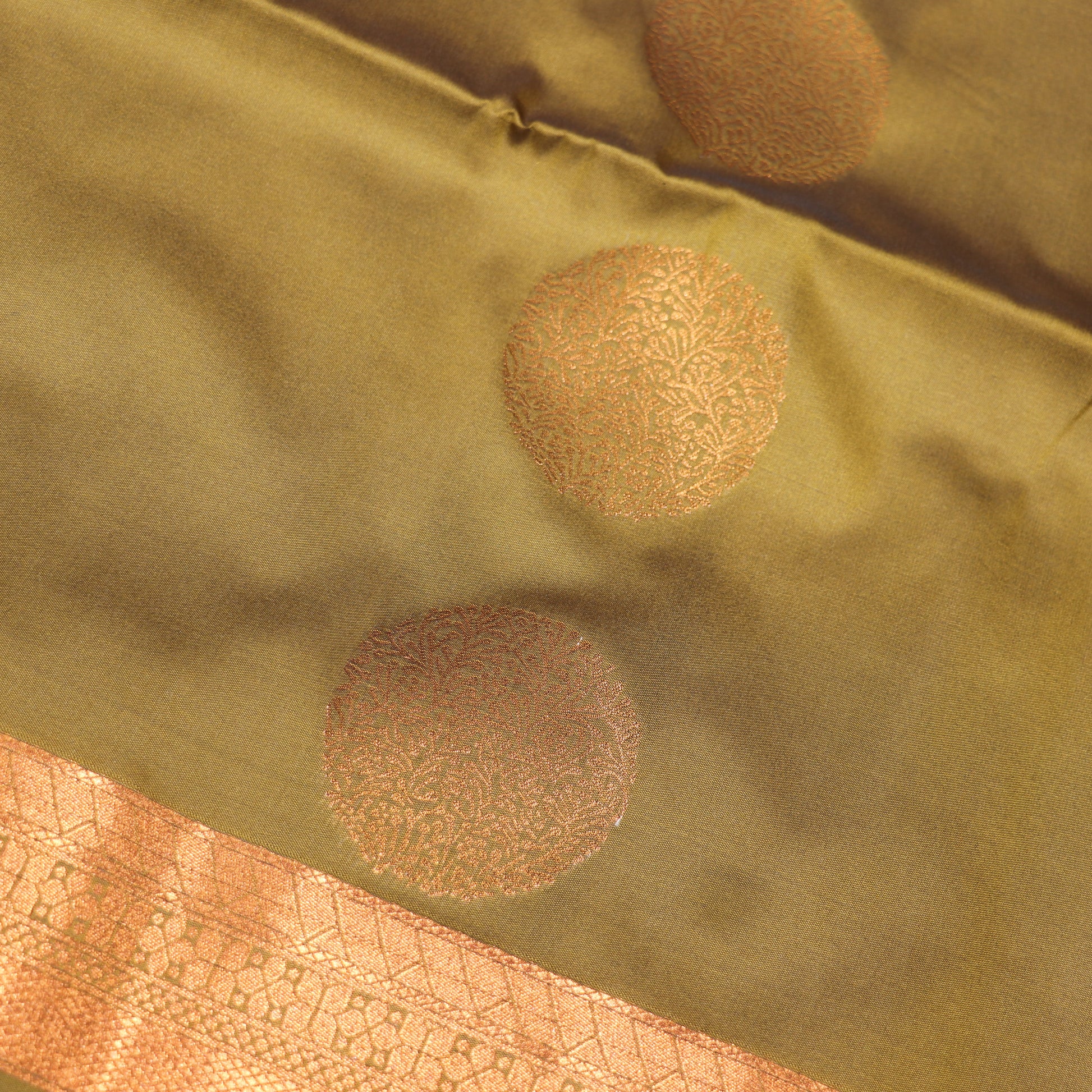 Semi Silk Saree Mehandi Colour - Vaishali Silks