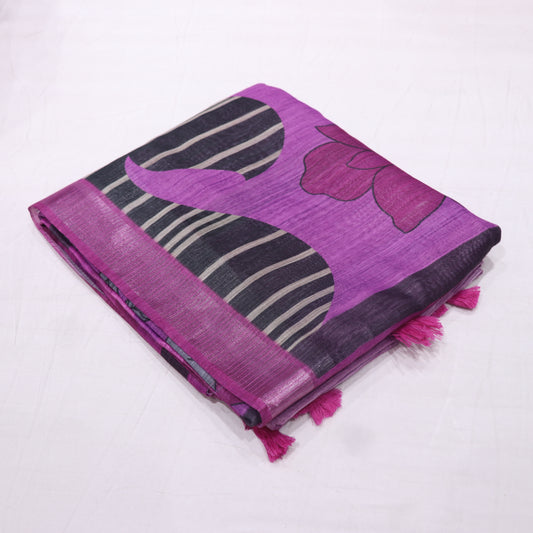 Fancy  Saree   Violet Colour - Vaishali Silks