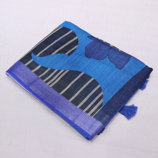 Fancy  Saree  Blue Colour - Vaishali Silks