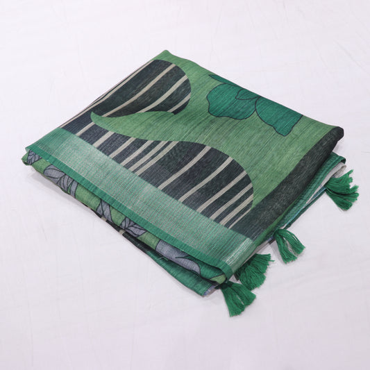 Fancy  Saree  Green Colour - Vaishali Silks