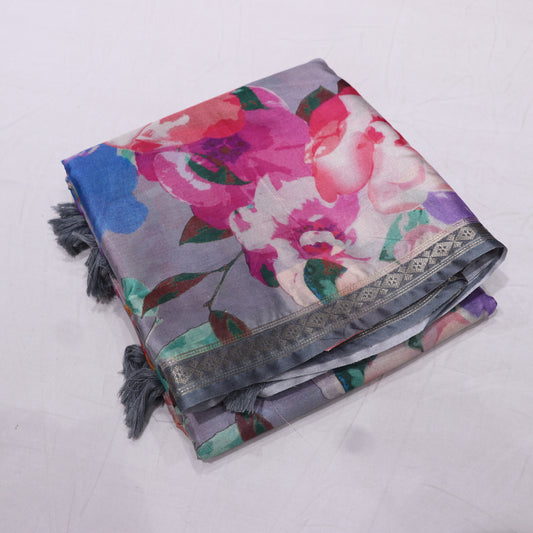 Fancy  Saree  Gray  Colour - Vaishali Silks