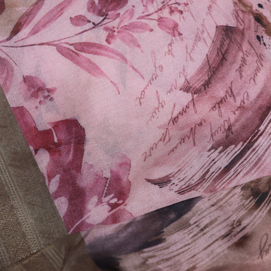 Fancy  Saree Pink  With Brown  Colour - Vaishali Silks