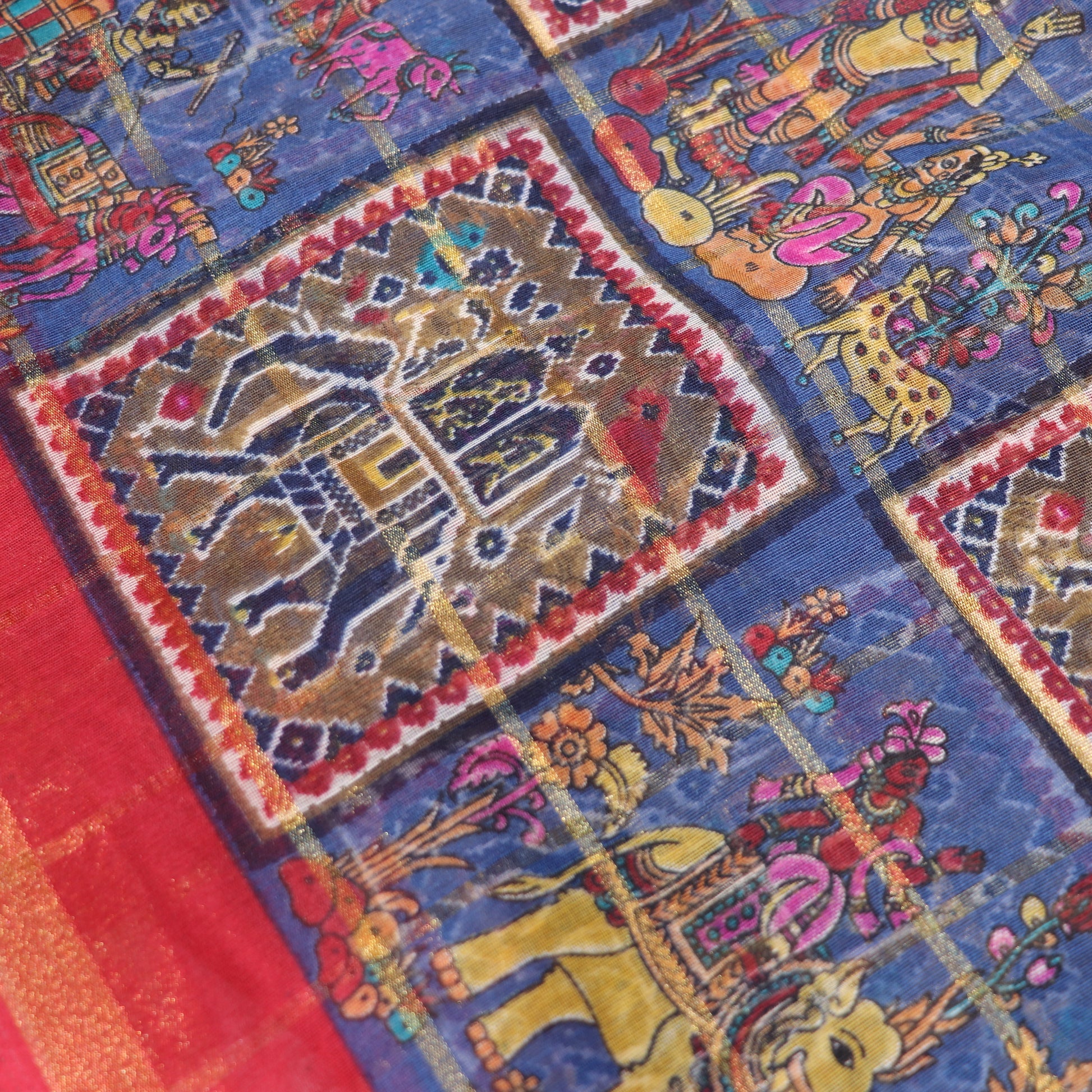 Fancy  Saree  Red Colour - Vaishali Silks