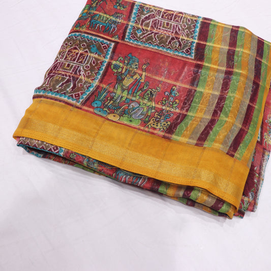 Fancy  Saree  Yellow Colour - Vaishali Silks
