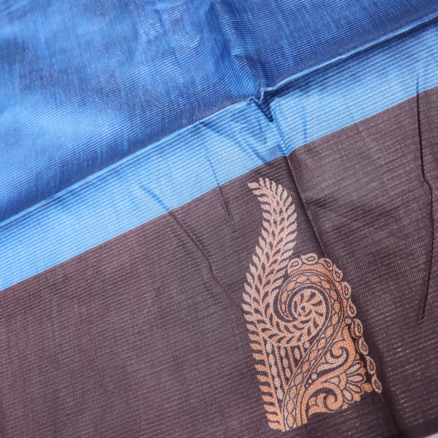 Fancy  Saree  Blue  With Brown Colour - Vaishali Silks
