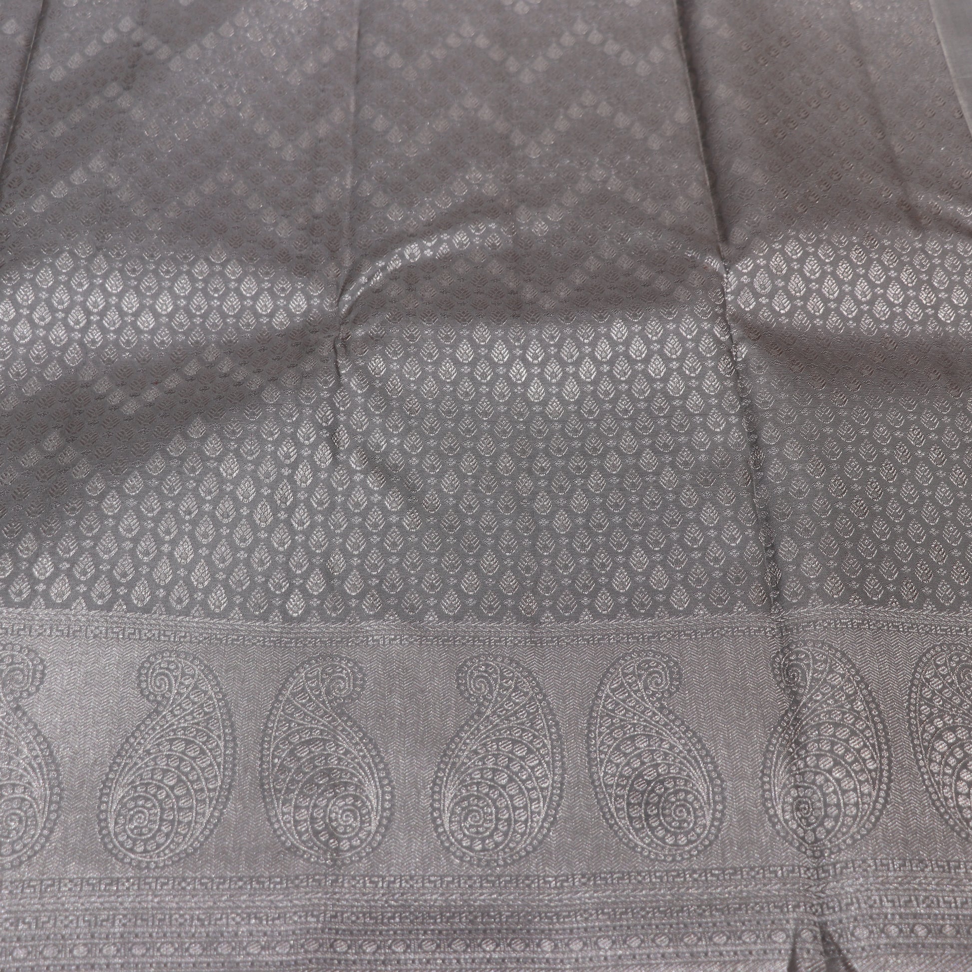 Pure Silk Grey Colour - Vaishali Silks