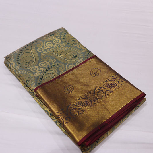 Pure Silk Saree Green Colour - Vaishali Silks